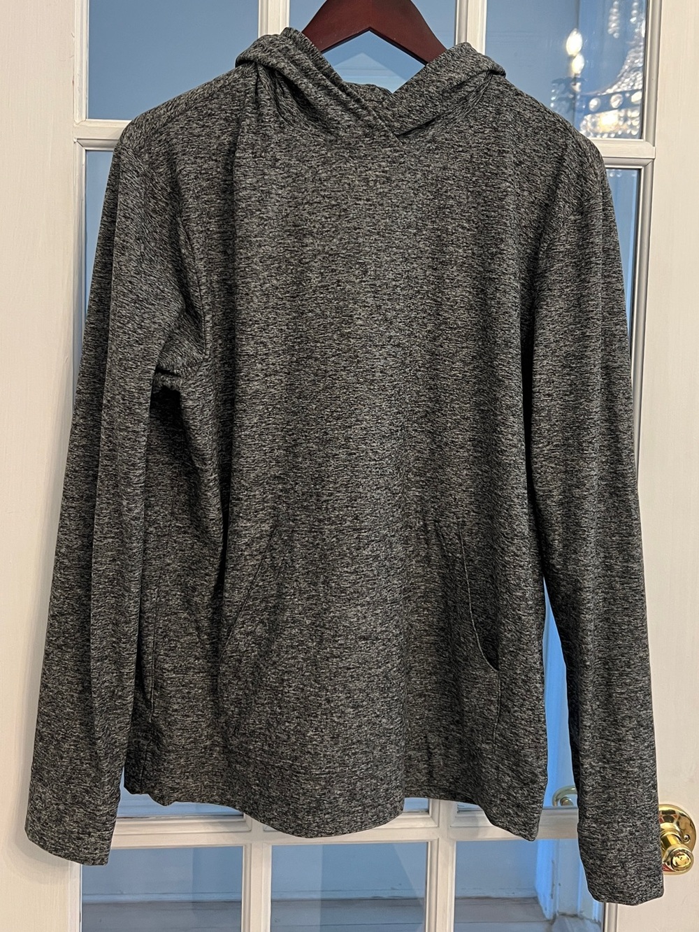 OUTDOOR VOICES Men’s CloudKnit Charcoal Gray Pullover Hoodie L